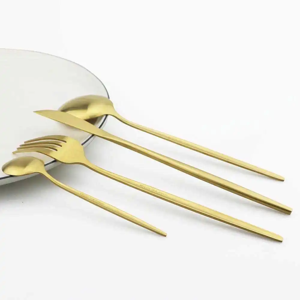 

24 Gold bun, cutlery set, stainless steel cutlery set knife fork, forks, cutlery set, kitchen cutlery
