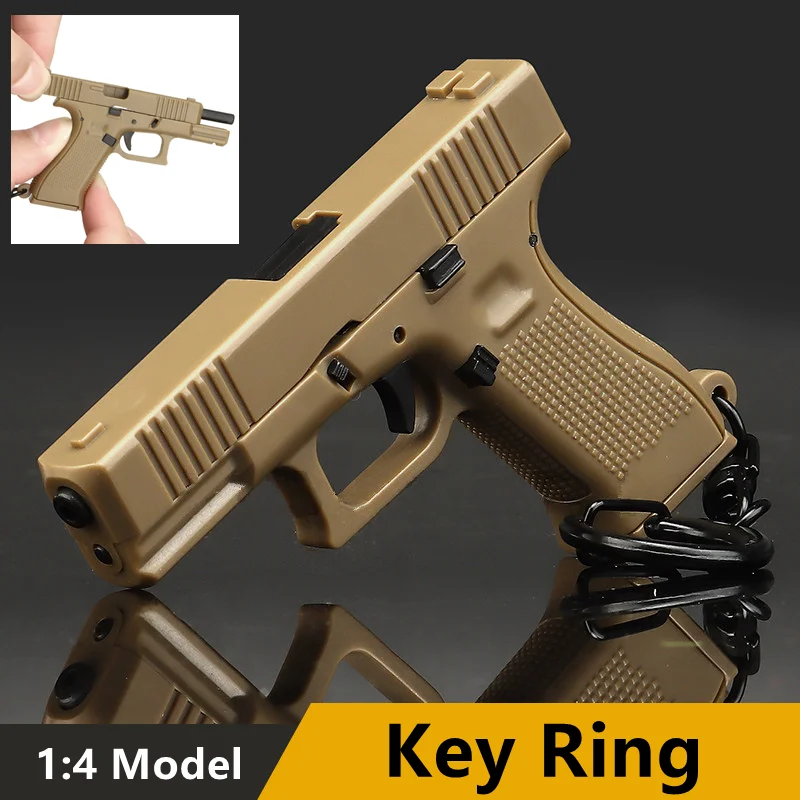 Брелок для ключей Glock 45 тактический в форме пистолета с подвижным рычагом и