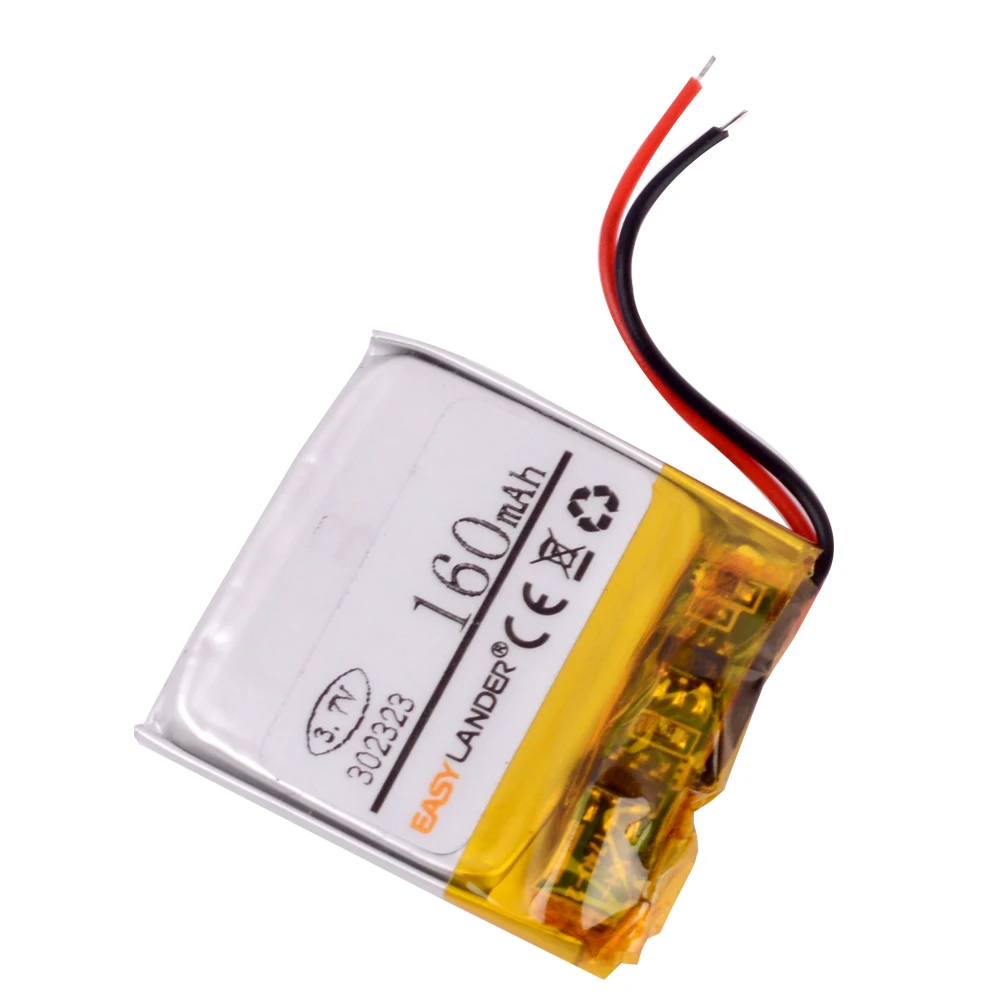 302323 3.7V 160mAh Rechargeable Li-Polymer Li-ion Battery For MP3 MP4 DVR GPS Bluetooth earphone JPRBT3030 AHB302323 032323 | Электроника