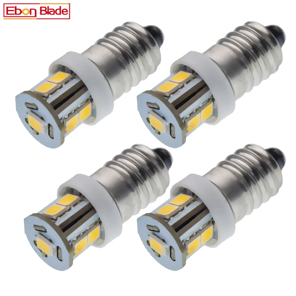 4 шт. E10 7SMD 2835 6 вольт постоянного тока 6 светодиодный лампы теплый белый/белый министерство охраны окружающей среды с миниатюрными винтами 1447 Стиль Flashlgiht Фонарь Лампа мотоцикл велосипед светильник