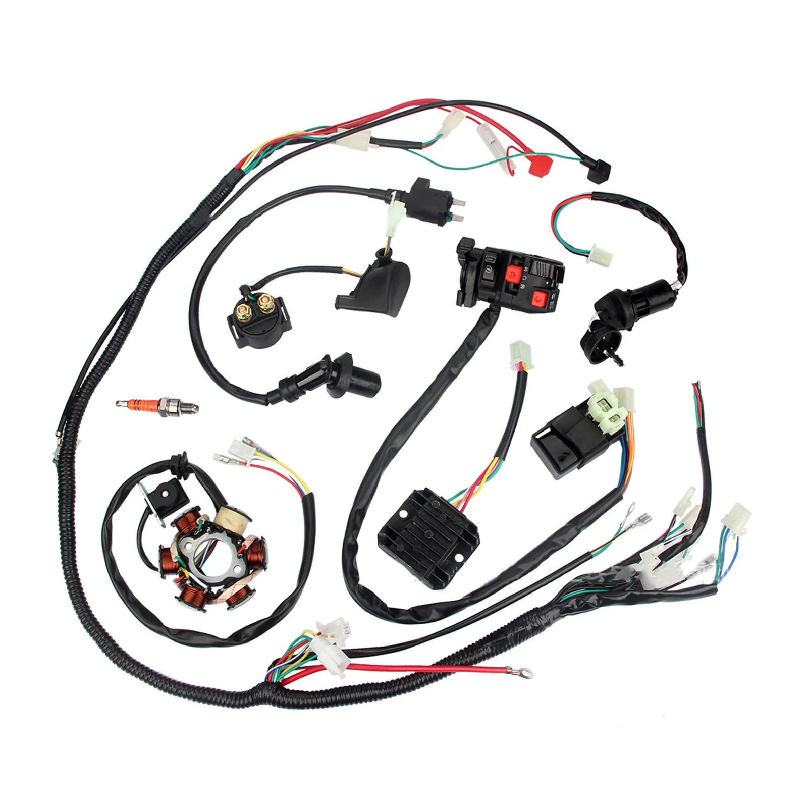 

CDI Wire Harness Assembly Wiring Set Motorcycle Ignition Switch Set Dirt Bike ATV GY6 125CC 150CC Complete ATV Sensible