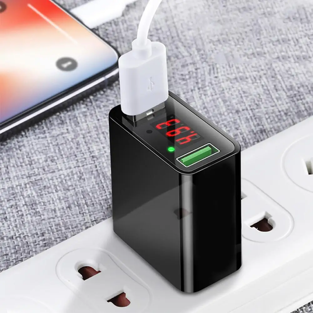 Горячая Распродажа Быстрая зарядка QC3.0 двойной USB цифровой дисплей настенное