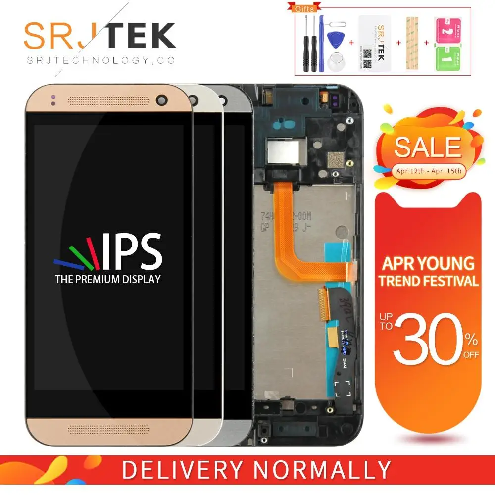 

Srjtek For HTC One Mini 2 LCD Matrix + Touch Screen Digitizer Full Assembly With Frame 4.5'' For M8 Mini One Mini 2 Display