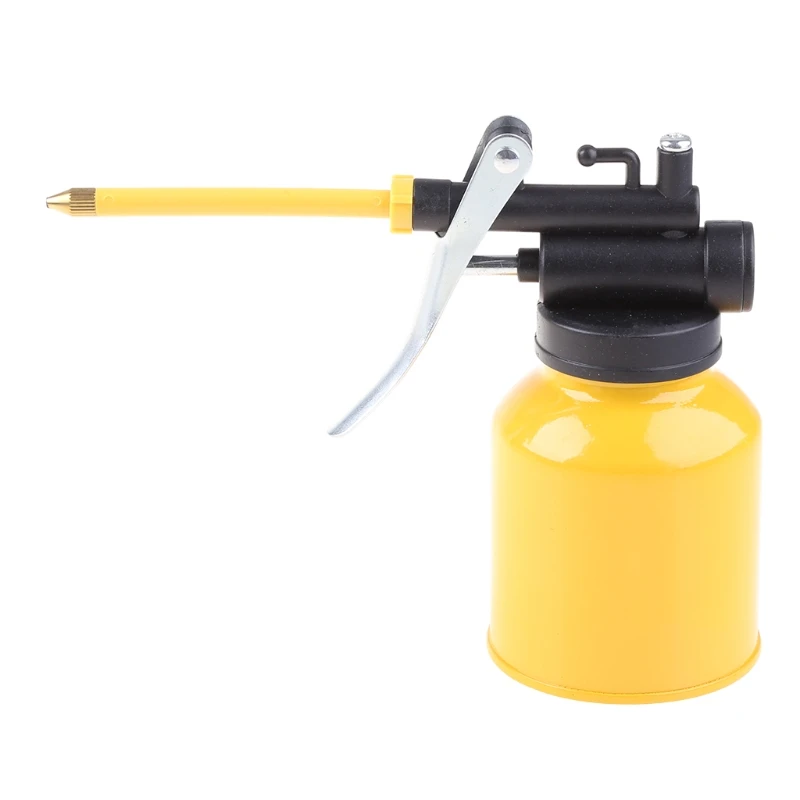 

2021 New Pistols Pump Oiler DIY Home Maintenance Pump Oiler Can with Hose 200cc Capacity High Pressure Metal Oil Pot