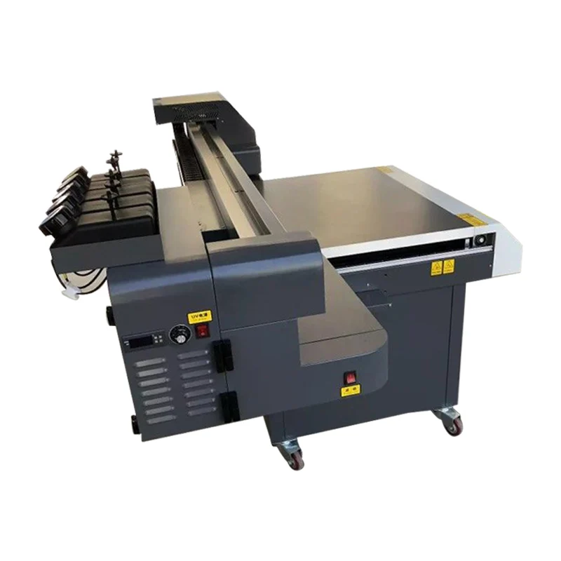 6090 УФ планшетный принтер для стекла акриловой металлической платы и футболок с