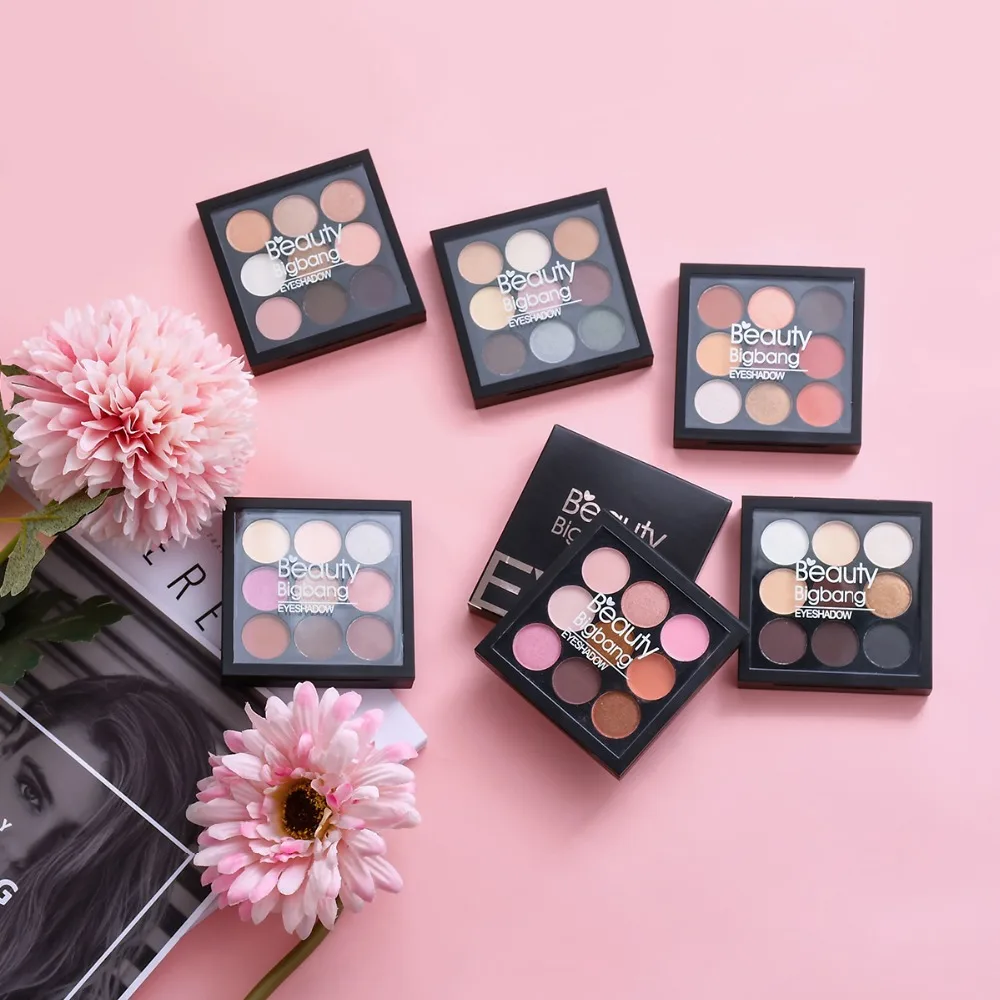 BeautyBigBang 9 цветов блестящие тени для век матовые мерцающие макияж светящиеся несколько стилей Дымчатая Палитра Тени для век