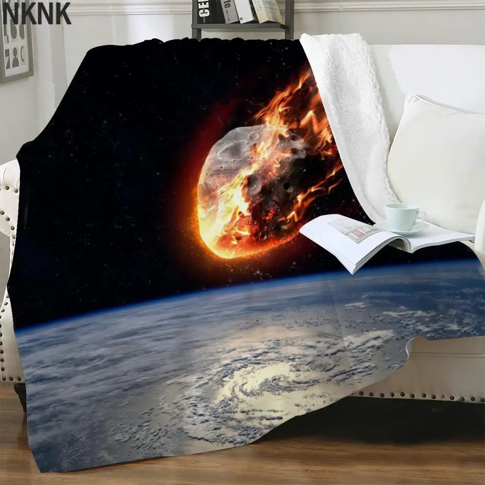 

NKNK Brank Space Blanket Galaxy Bedspread For Bed Flame Blankets For Beds Harajuku Bedding Throw Sherpa Blanket New High Quality