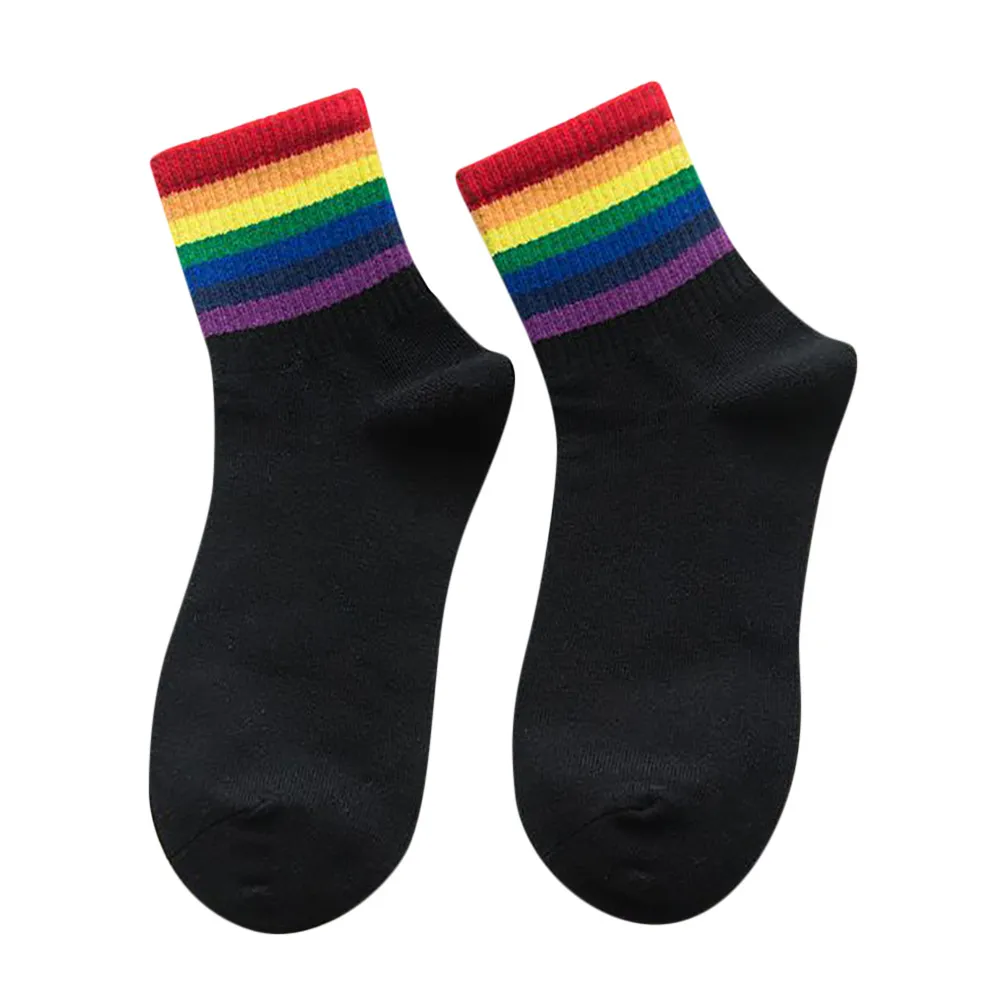 

Winter New Unisex Women Cotton Sports Socks Rainbow Striped Socks Outdoor Warm Cycling Hiking Casual Socks Chrismas Gifts#30