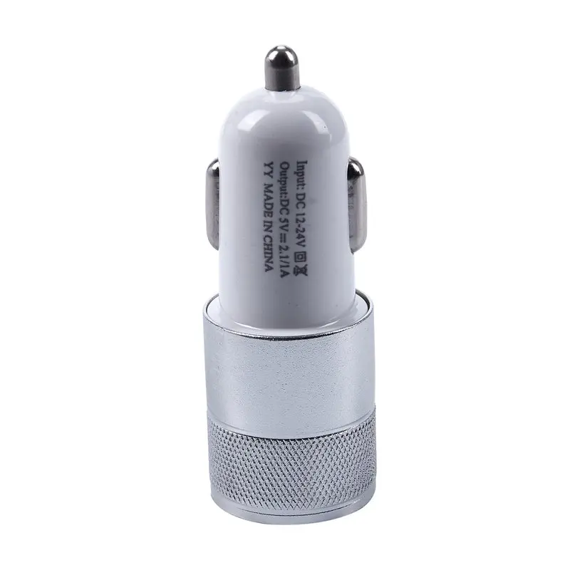 Алюминиевое автомобильное зарядное устройство с двумя USB-портами из