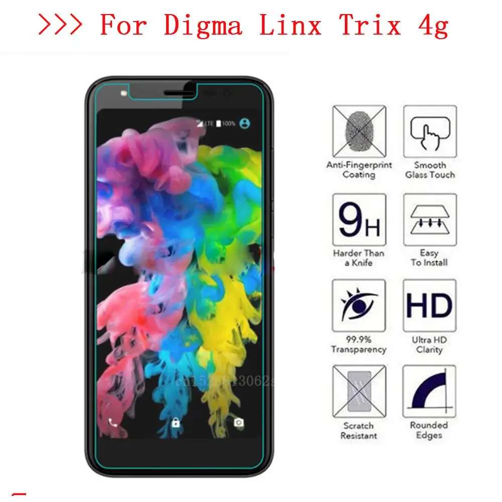 Смартфон из закаленного стекла для Digma Linx Trix 4g 9H Защитная пленка экрана крышка