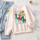 Женская толстовка с капюшоном в стиле харадзюку с комиксами ужасов Let's Run Away Art, высокое качество, винтажная повседневная толстовка, осенний теплый свободный спортивный костюм