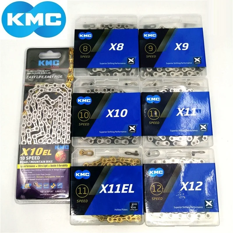 Цепь велосипедная KMC складная цепь для горного велосипеда 6 7 8 9 10 11 12 Скоростей 116L