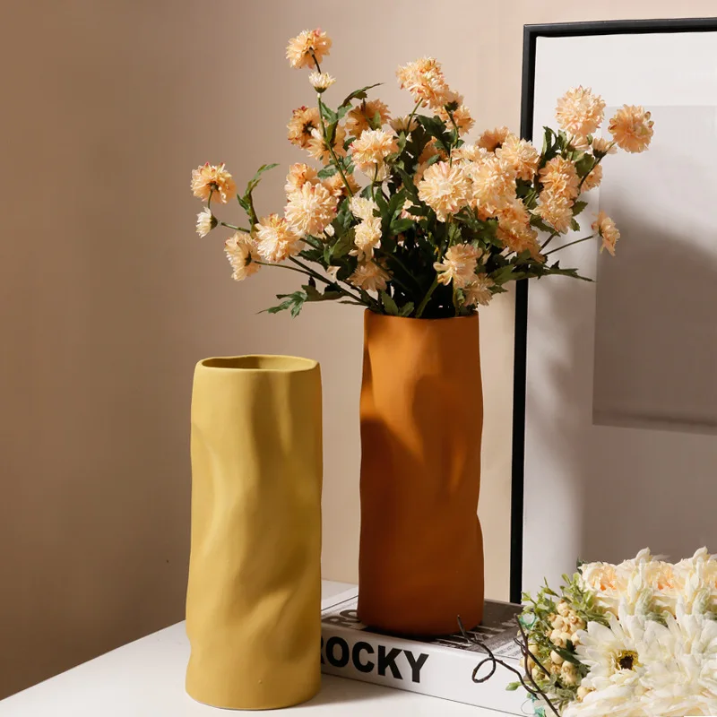 

Irregular Ceramic Vase Modern Simple Tabletop Nordic Large Vase Entrance Living Room Decoration Jarrones Home Decor BN50HP