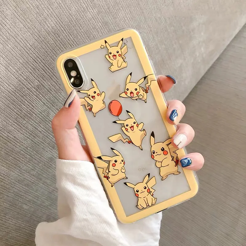 Мультяшные карманы Монстры чехол с покемонами чехол для iPhone X XS Max XR 8 7 6 Plus Мягкий Силиконовый ТПУ lightnings coque