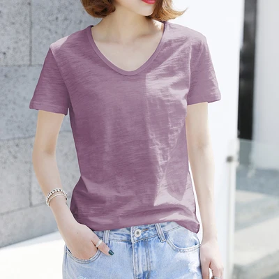 

Tops T Shirt Women Short Sleeve Tshirt fuchsia orange