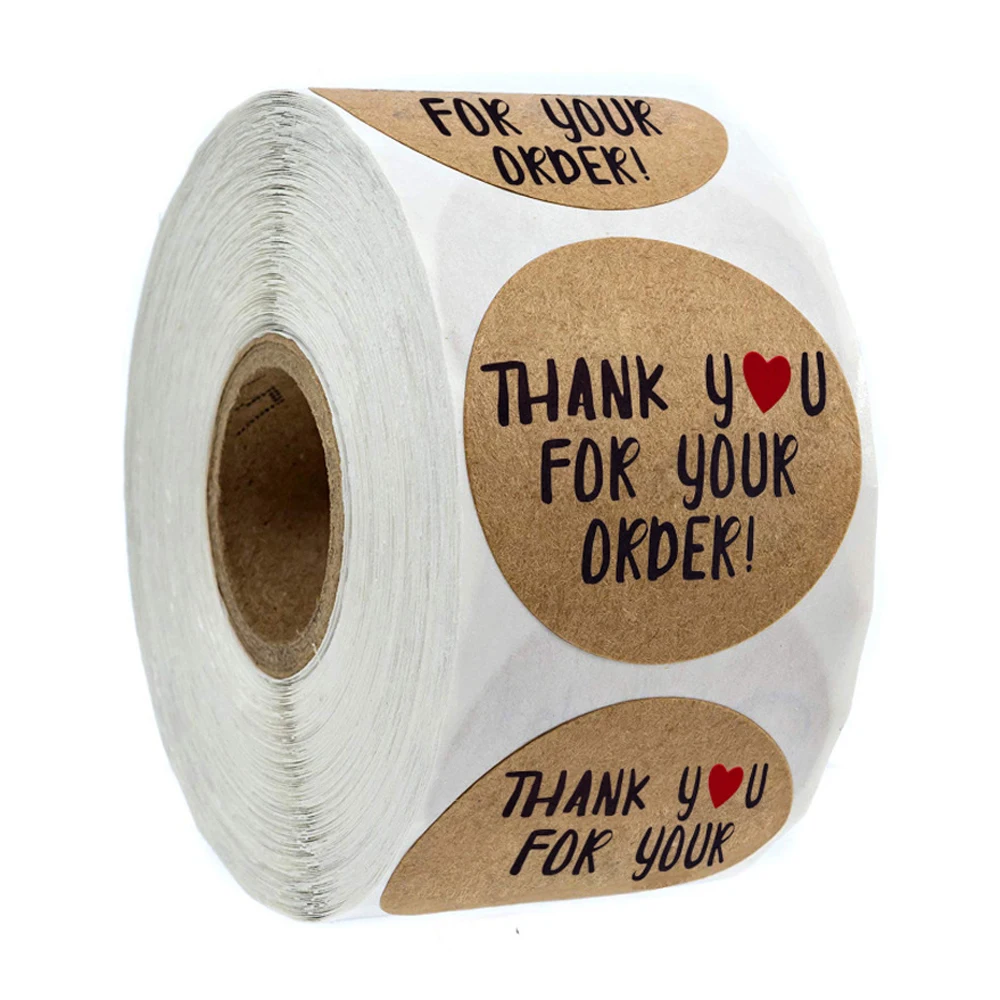 500 шт круглые наклейки &quotспасибо&quot этикетки для печати Скрапбукинг упаковки