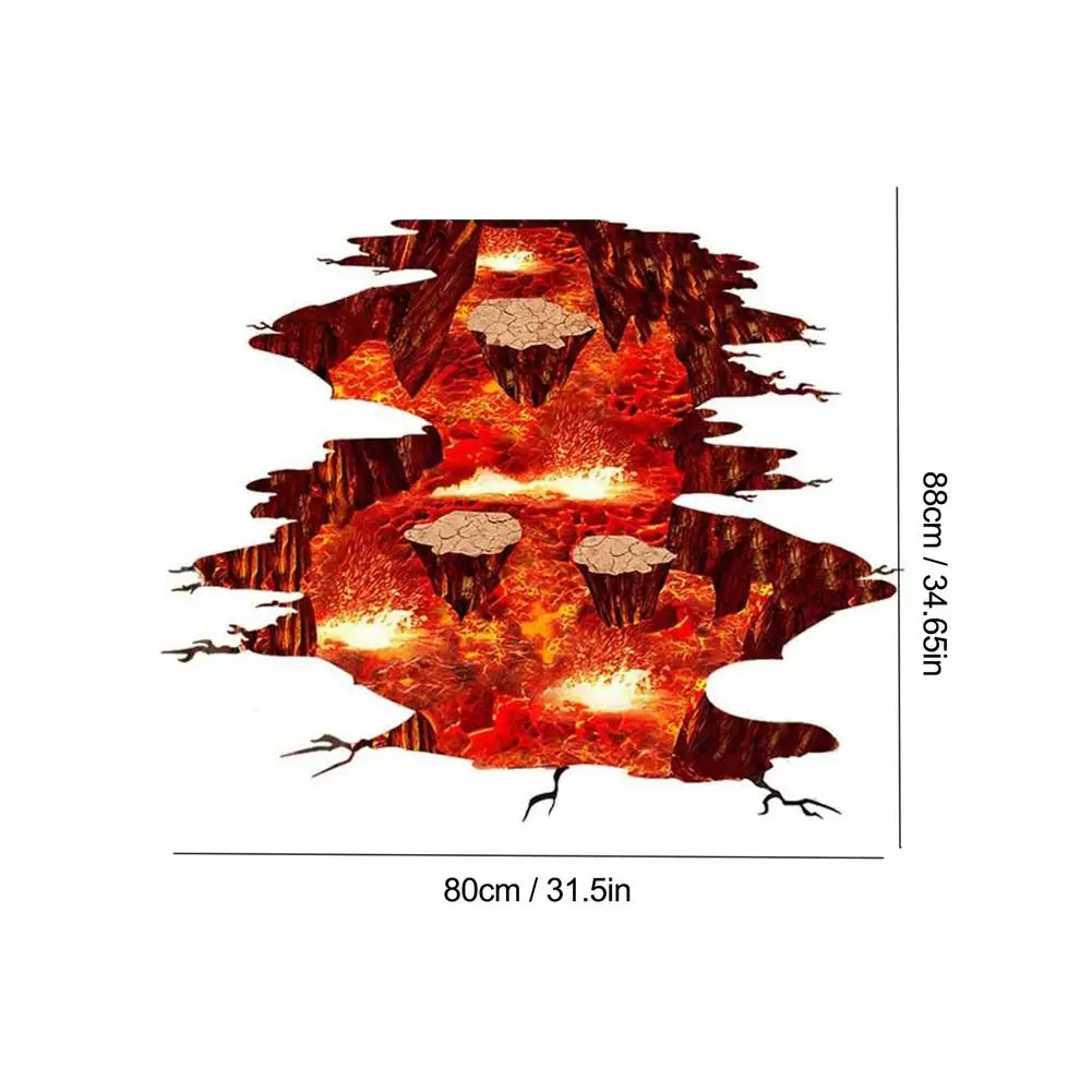 Креативные 3D космические настенные наклейки съемные ПВХ пол пламя и Лава на