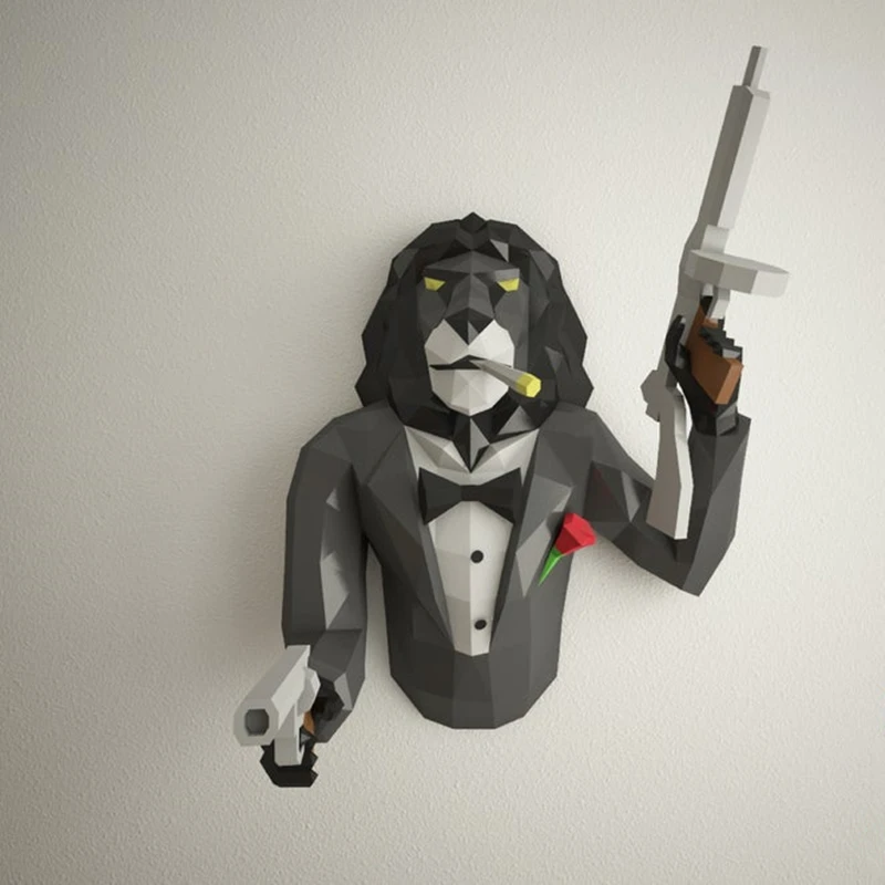 

78 см творческий Лев DIY 3D бумажная модель низкая поли бумага рукоделие Pepakura настенное Искусство Животные украшения взрослые игрушки ручной работы подарки