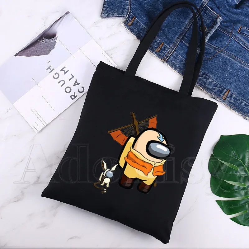 

Avatar The Last Airbender Women Handbags Canvas Tote Shopping Bags Reusable Shopping Bag Eco Foldable