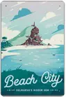 Городской пляж Ретро металлическая Оловянная табличка на e-mail Декор стены искусства потертый шикарный подарок подходит