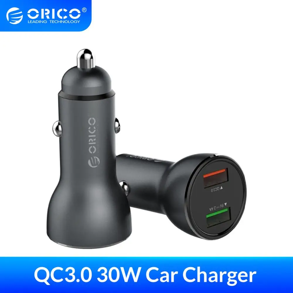 Автомобильное зарядное устройство ORICO 30 Вт QC3.0 быстрое 5 В 2 4 А двойной USB для iPhone