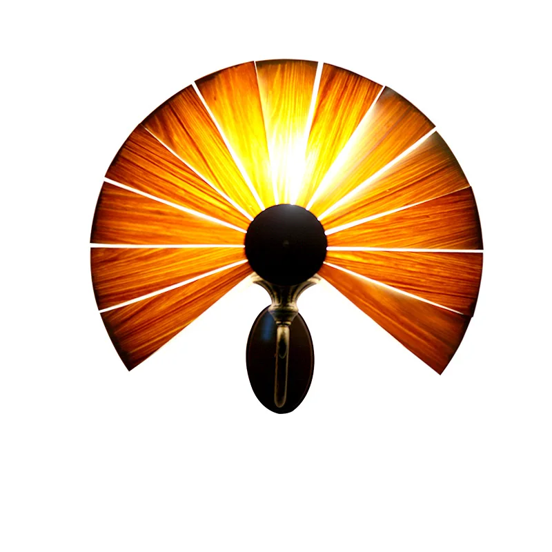 

Natural wood LED indoor wall lamp For home interior Living room decoration wall southeast style for coffee shop barshop