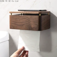 tissue box punch free toilet paper pumping box wooden wall mounted hand towel tray toilet paper holder hanging pumping tray