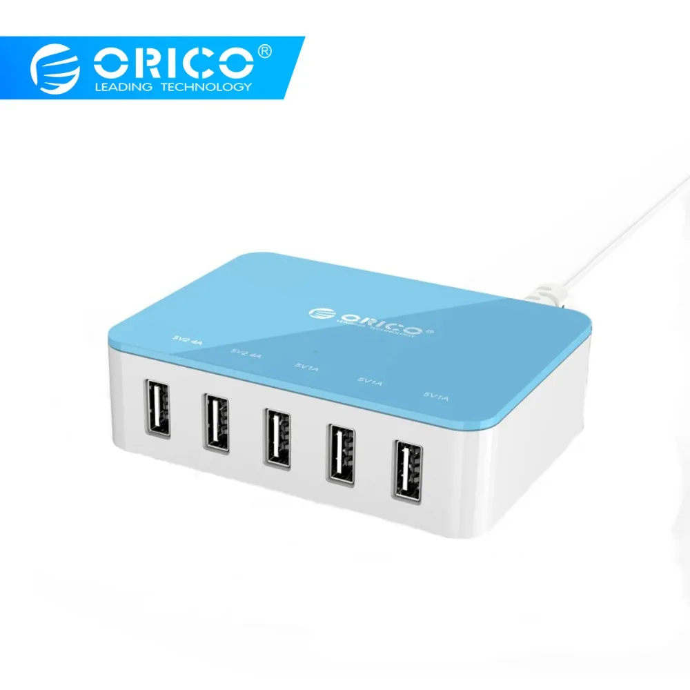 ORICO 5 портов USB зарядное устройство умное зарядное устройство настольное зарядное устройство с адаптером питания для iPhone samsung Xiaomi huawei usb зарядка