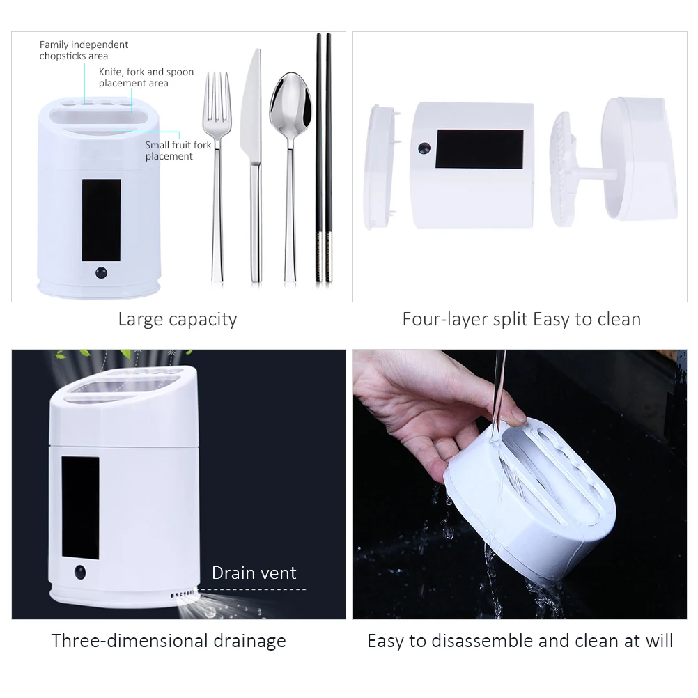 

Chopstick Tube Smart Sterilizer Infrared Sensor Chopstick Storage Box Sterilization Tube Smart Kitchen Cutlery Rack Holder