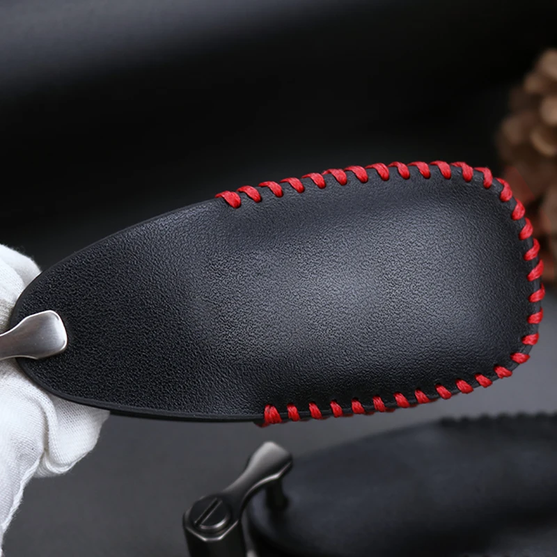 Leather Car Smart Key Fob Case Cover for Ford Mondeo Focus Fusion Fiesta S MAX Ranger Mustang Kuga Explorer Keyring Chain | Автомобили и