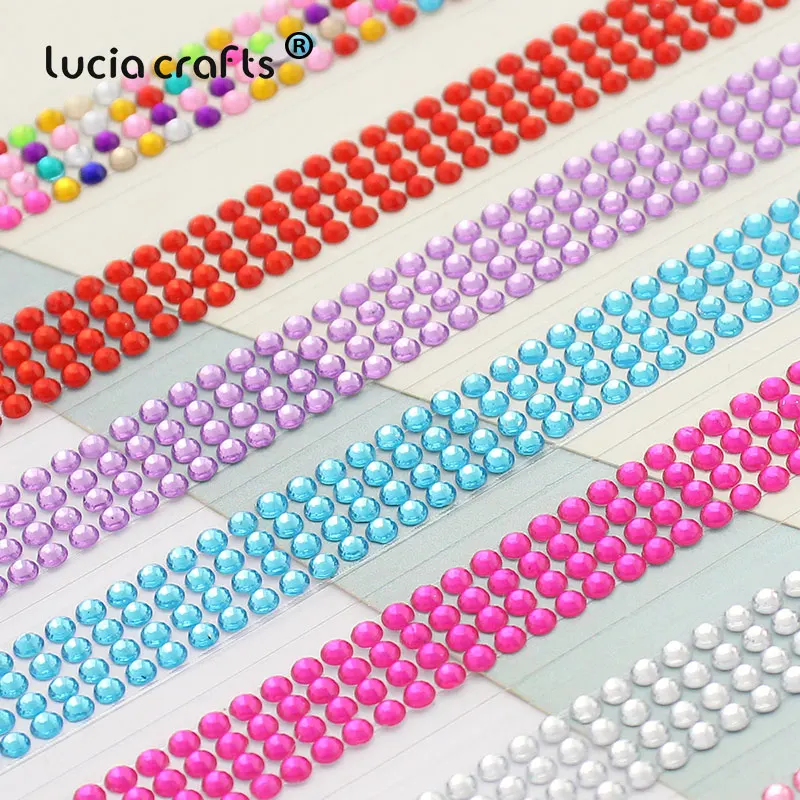 Lucia crafts 18 мм* 50 см красочные акриловые стразы самоклеющиеся ленты пояс Скрапбукинг Материал 1 шт I1011