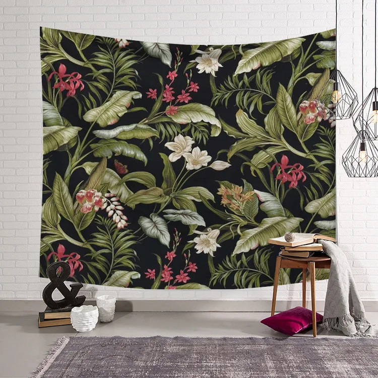 Ретро гобелен на стену подвесные зеленые листья aubusson растение Настенный декор