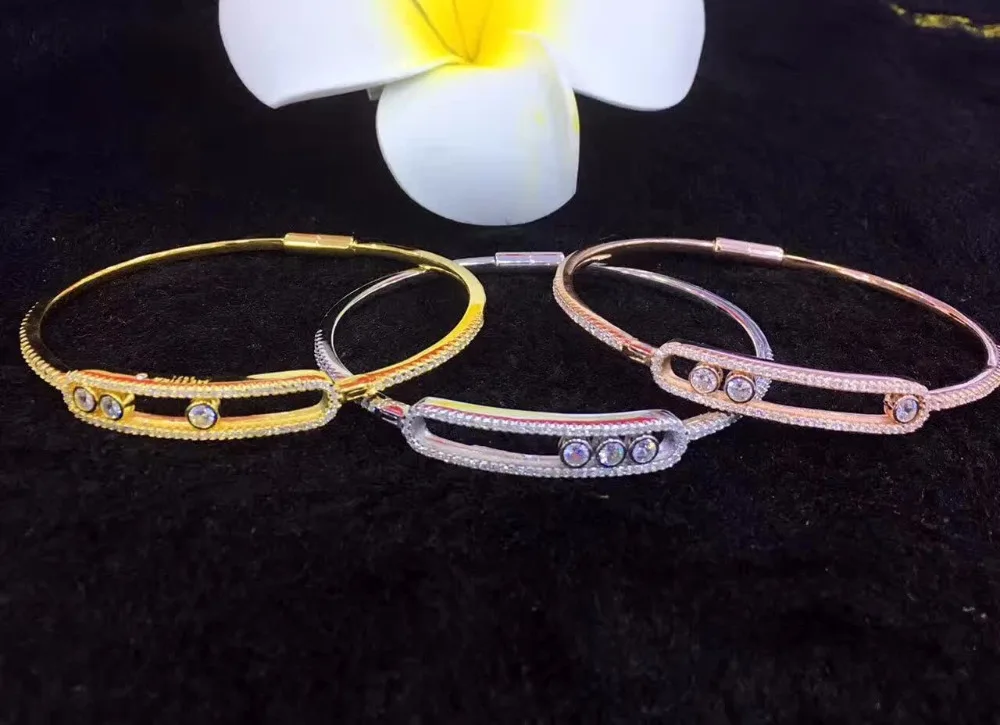 Роскошный бренд франция ювелирные изделия двигаться камень браслет 925 пробы