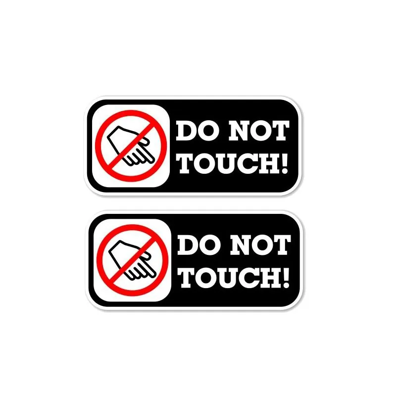 

DasDecal 2X Warning Do Not Touch Car Sticker Cover Scratch Decal Laptop Motorcycle Auto Accessories Decoration PVC,10cm*4cm