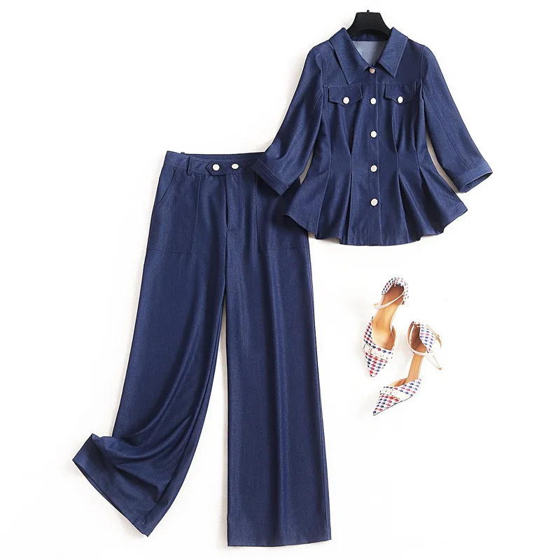 Для женщин Мода 2020 весна штаны комплект из двух предметов элегантное короткое