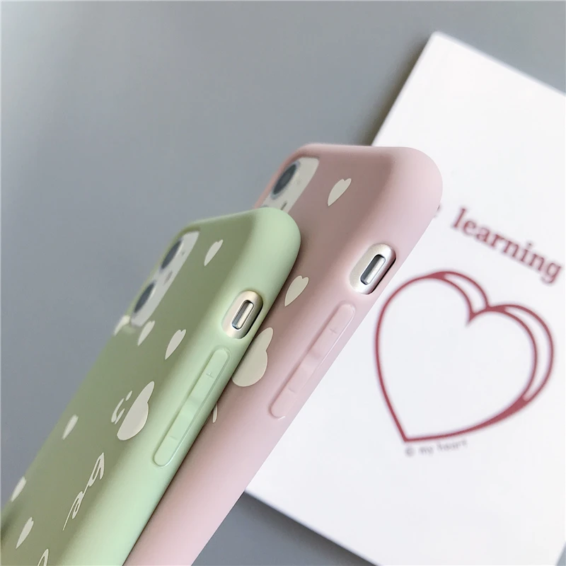 fashion love heart couple phone case for iphone 11 pro max x xs xr 7 8 6 6s plus soft tpu silicone girl protective back cover free global shipping