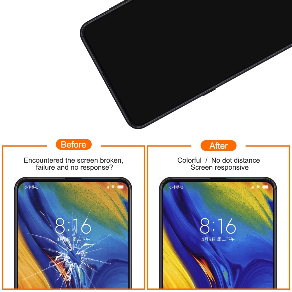Супер AMOLED для 6,3" Xiaomi Mix 3 ЖК-дисплей рамка+ сенсорный экран панель дигитайзер Замена для Xiaomi Mix3