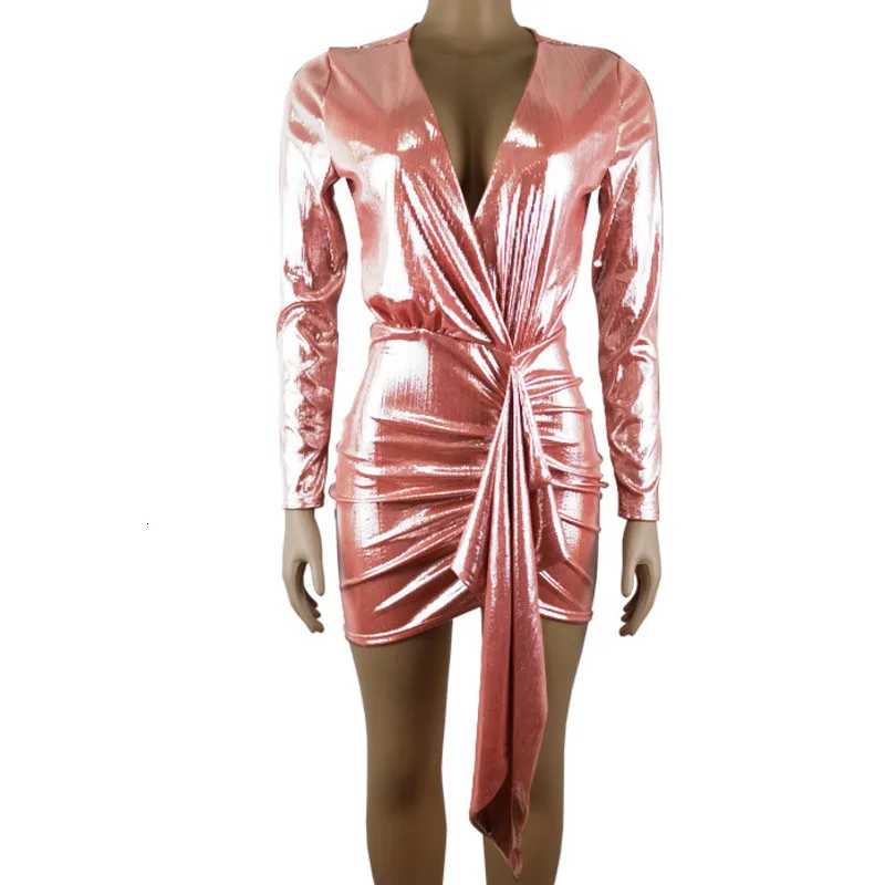 Женское облегающее платье Fuedage Клубное мини-платье с глубоким v-образным вырезом