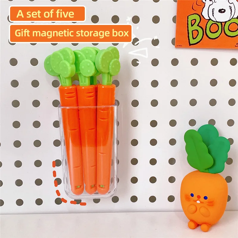 

5pcs Carrot Sealing Clamp Plastic Bag Sealer Food and Snack Sealed Bag Clip Mini Magnet Storage Box Kitchen Organizer