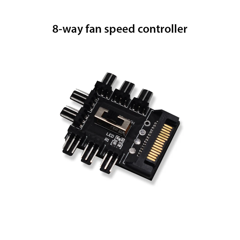 New Fan Hub 1 to 8 3Pin Pwm Sata Molex Splitter PC Cable 12V Power Suppply Cooler Cooling Speed Controller 4PIN/SATA Adapter 1pc 4pin ide molex to 1 2 3 4 port 3pin 4pin cooler cooling fan splitter 12v adapter converter power supply cable pc fan cable