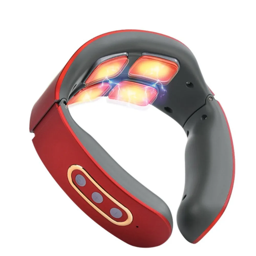

Electric Neck Massager 4 Massage Heads Pulse Heating Massager Far Infrared Physiotherapy Massager Health Care Pain Relief