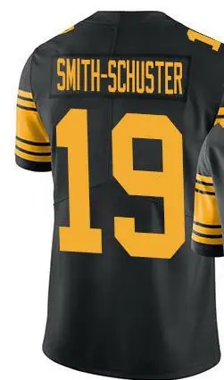 

Customized Stitch For Mens Women Kids Youth JuJu Smith-Schuster Black Yellow Shirt American Football Jersey