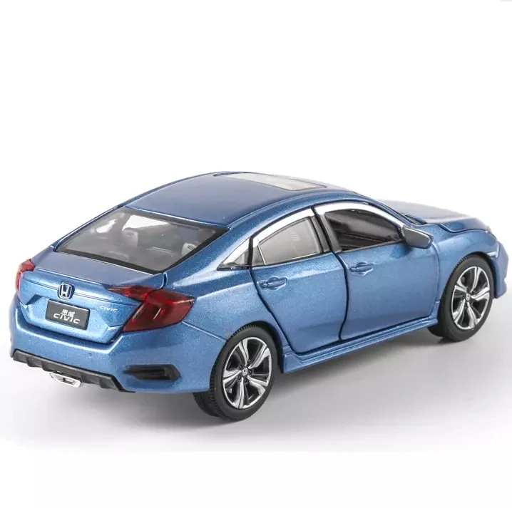 Simulation 1: 32 Honda Civic open door alloy children's toy car model ornament birthday Christmas New Year gift blue car