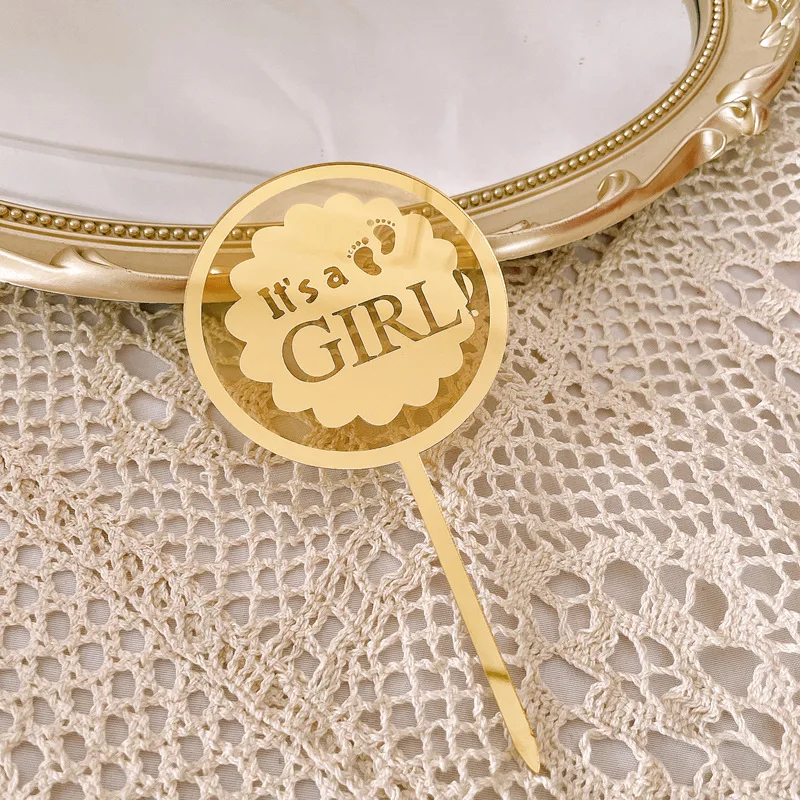 New It is A Boy Cake Topper Gold Girl Clothes Cupcake for Kids Baby Birthday Party Decorations Shower | Дом и сад
