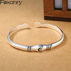 Женский винтажный браслет-качалка Foxanry, серебряное Ювелирное Украшение 925 пробы, креативные браслеты-качалки