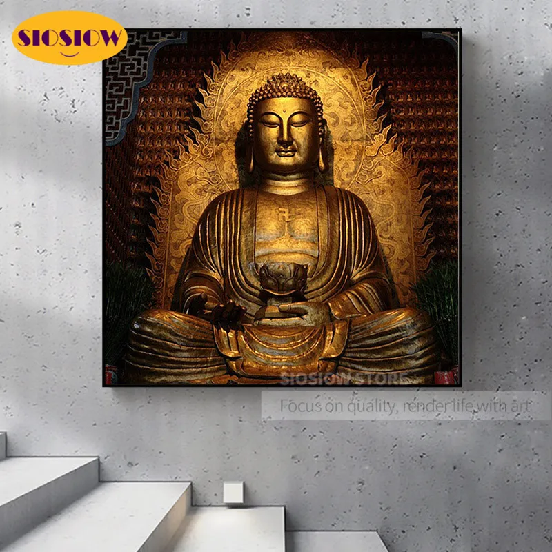 SIOSIOW DIY 5d алмазная вышивка Будда Китайская крестиком полноразмерная 3D Алмазная