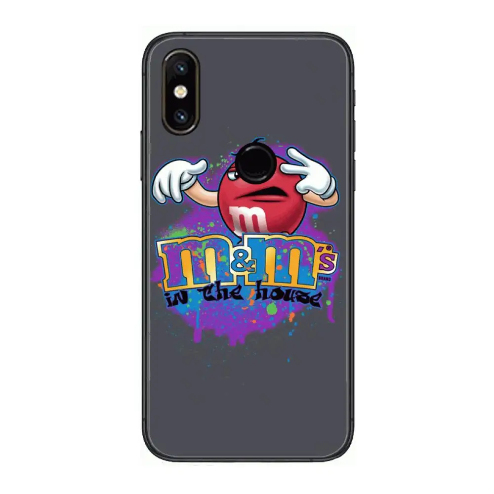 

M&M chocolate beans Phone Case For xiaomi M2 C3 X3 F2 Lite NFC 6 5 x Poco k30 Pro Anime Black Cover Silicone Back Pretty