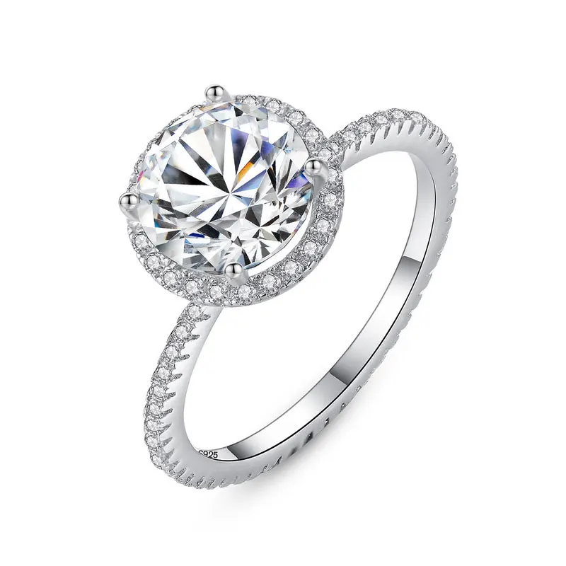

S925 pure 3A zircon fashion ring to send girlfriend friends Christmas gifts