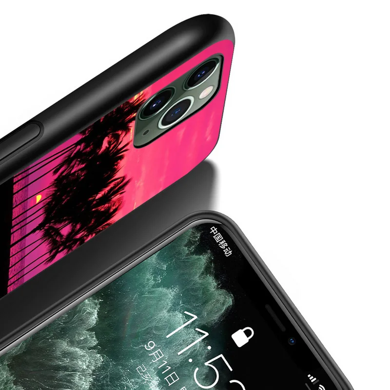 

Summer Beach Sea Palm Trees For Apple iPhone 12 Mini 11 XS Pro Max XR X 8 7 6 6S Plus 5 5S SE 2020 Black Phone Case