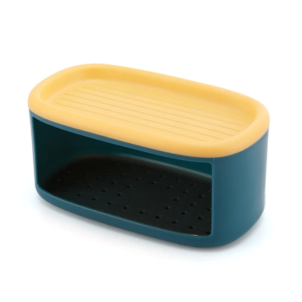 

2021Layer Style Soap Box Suction Cup Wall Mounted Holder Household Double Creative Drain Free Perforated Toilet Shelf European